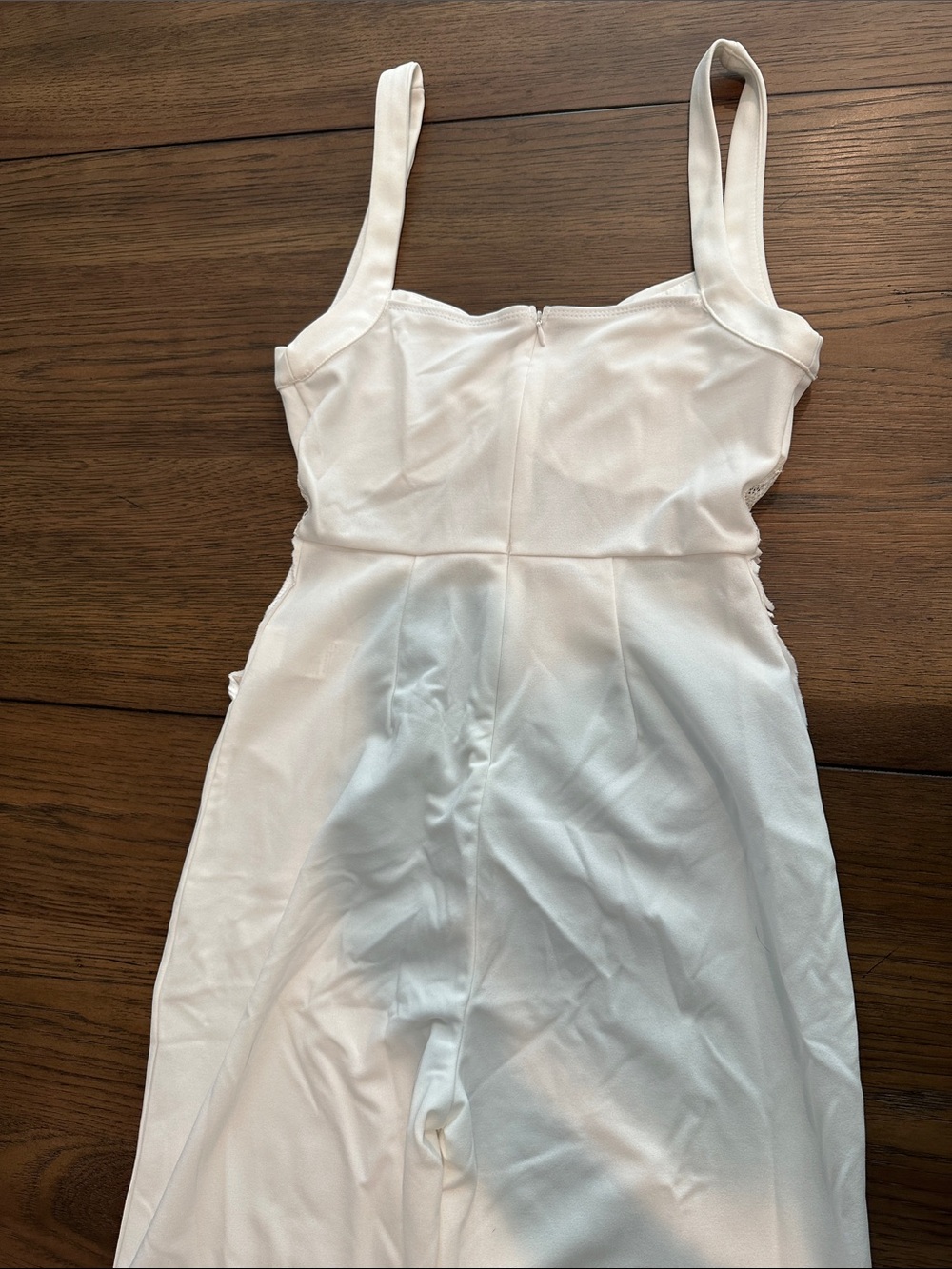 SHEIN White Wide-Leg Jumpsuit with Lace Waist Detail - Picture 4 of 5